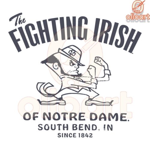 Notre Dame Fighting Irish Mascot Football Logo SVG PNG