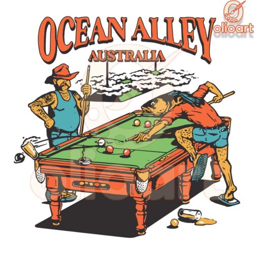 Ocean Alley Australia Tour Pool Table Art in PNG Format