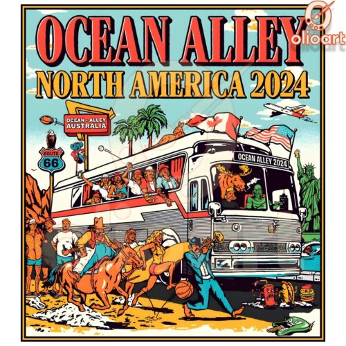 Ocean Alley North America Tour 2024 in PNG Style