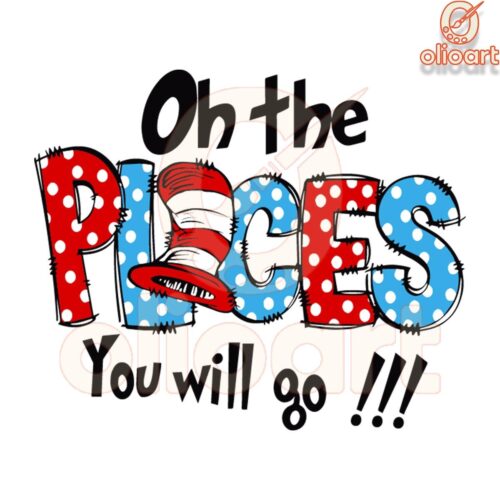 Oh The Places Youll Go Dr Seuss SVG Retro Design File