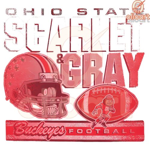 Ohio State Buckeyes Football SVG Scarlet and Gray Pride