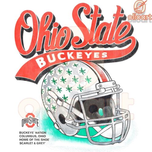 Ohio State Buckeyes Weed Football Helmet PNG