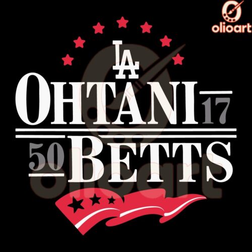 Ohtani Betts LA Dodgers Baseball Art SVG PNG Designs