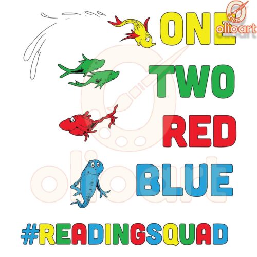 One Fish Two Fish Reading Squad SVG Art Design