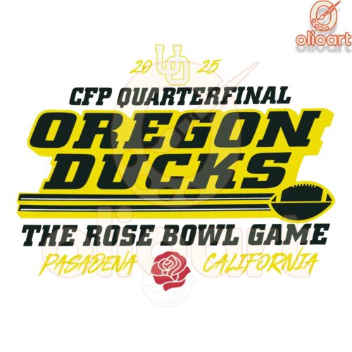 Oregon Ducks Rose Bowl CFP Quarterfinal SVG Design