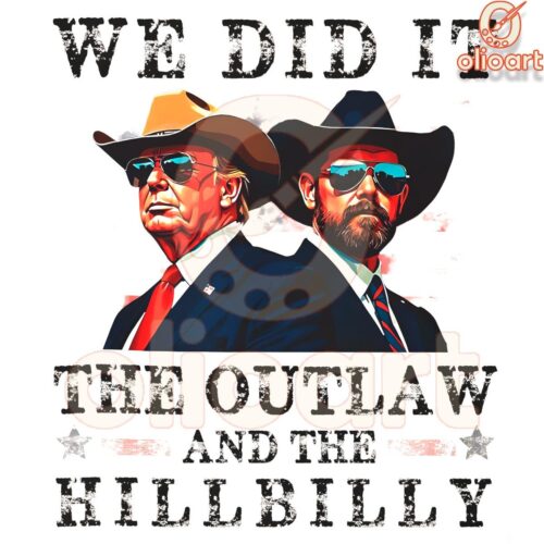 Outlaw Hillbilly Cowboy Trump Vance Victory PNG Style