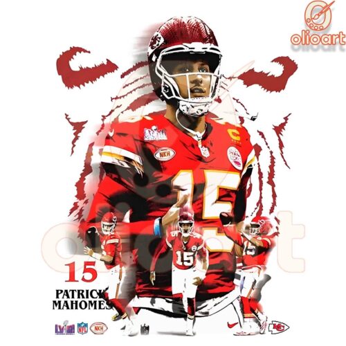 Patrick Mahomes 15 Chiefs Star Football Player PNG