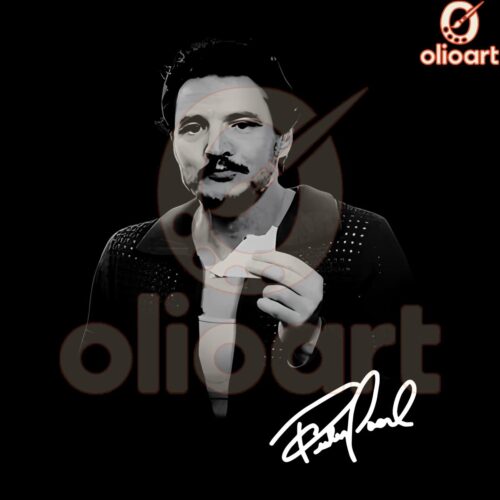 Pedro Pascal Vintage Signature PNG Design