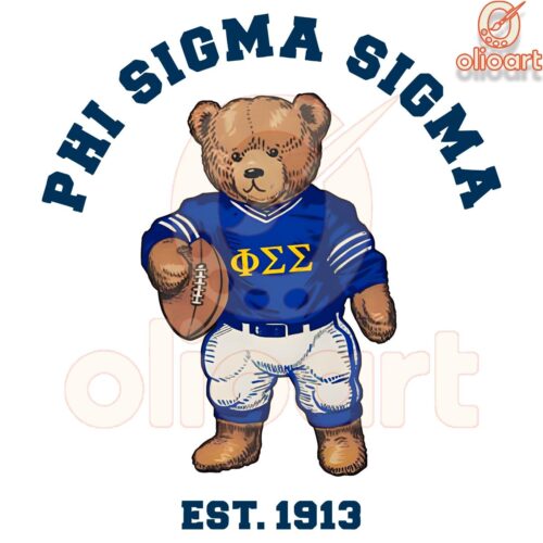 Phi Sigma Sigma Sorority Teddy Bear PNG Established 1913