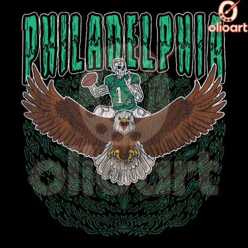 Philadelphia Eagles Skeleton Player PNG for Football Fans