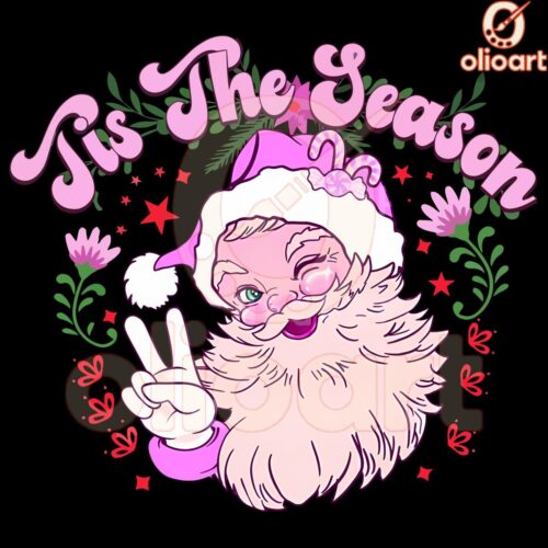 Pink Santa Christmas Magic Tis the Season PNG