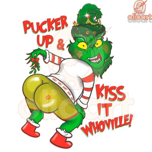 Pucker Up Grinch Whoville Kiss PNG Magic