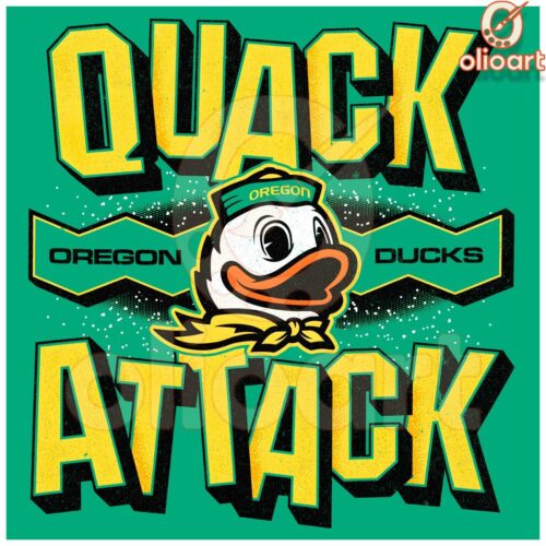 Quack Attack Oregon Ducks Football Logo in PNG Format