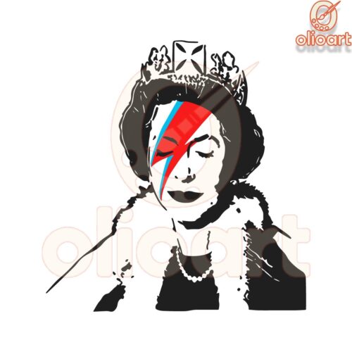 Queen Elizabeth Meets Ziggy Stardust SVG Design