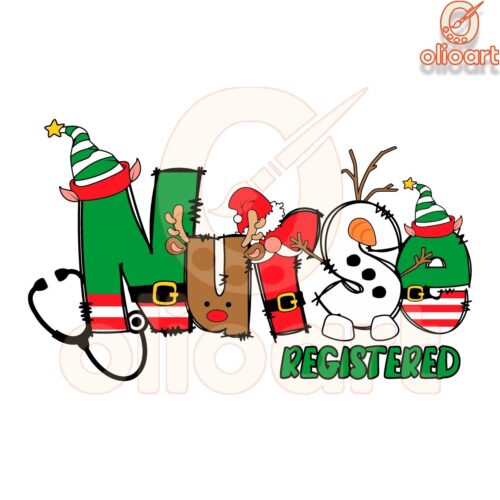 Registered Nurse Christmas Elf SVG Design