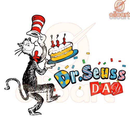 Retro Dr Seuss Birthday Cake SVG Design File