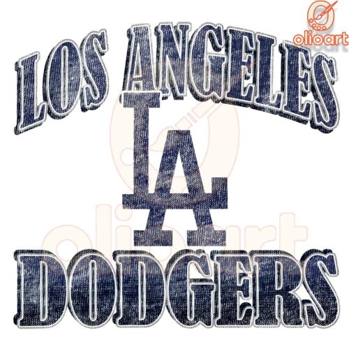 Retro Los Angeles Dodgers Baseball Design PNG