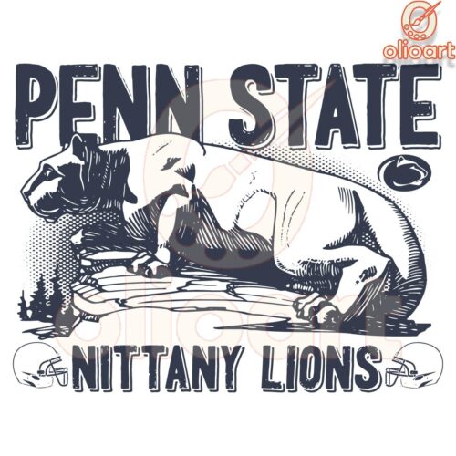 Retro Penn State Nittany Lions Mascot Logo SVG Design