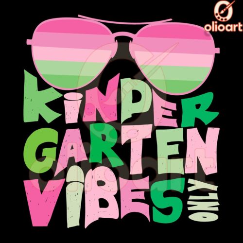 Retro Pink Green Kindergarten Vibes Sunglasses SVG Design