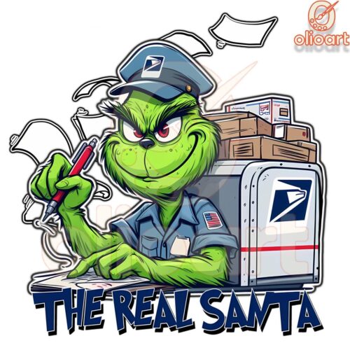 Santa Grinch as Your Christmas Postman PNG Edition