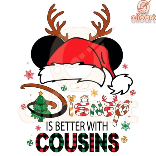 Santa Mickey Disney Magic is Better with Cousins SVG or PNG