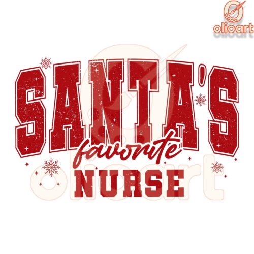 Santas Favorite Nurse Christmas SVG Design