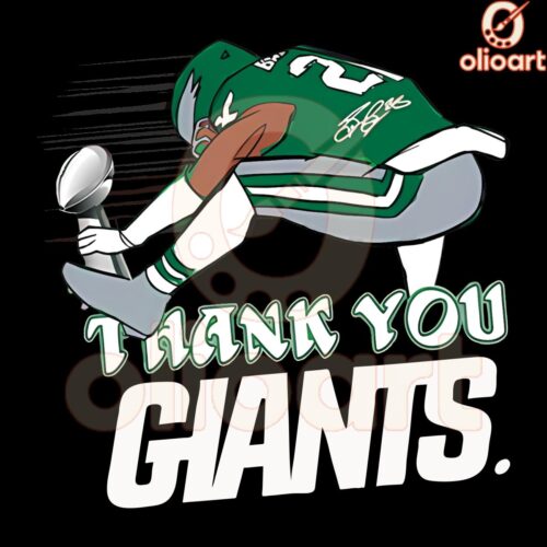 Saquon Barkley Super Bowl PNG Thank You Giants Fans