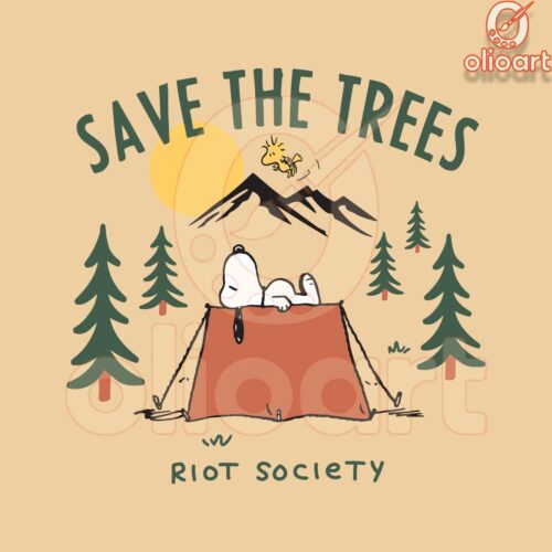 Save the Trees Snoopy Camping SVG Riot Society Design