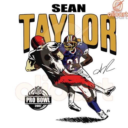 Sean Taylor NFL Pro Bowl 2007 Commanders PNG Design