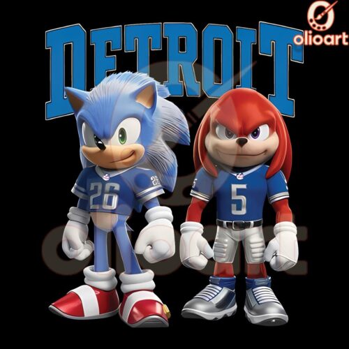 Sonic Knuckles with Gibbs Montgomery Detroit Lions PNG