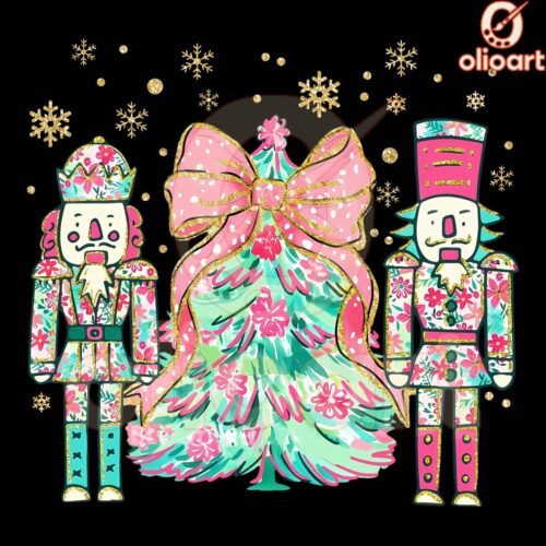 Sparkling Coquette Nutcracker Christmas Tree PNG