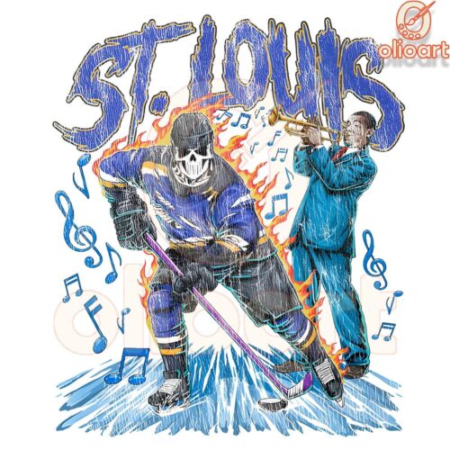 St Louis Blues Hockey Skeleton Player SVGPNG Design