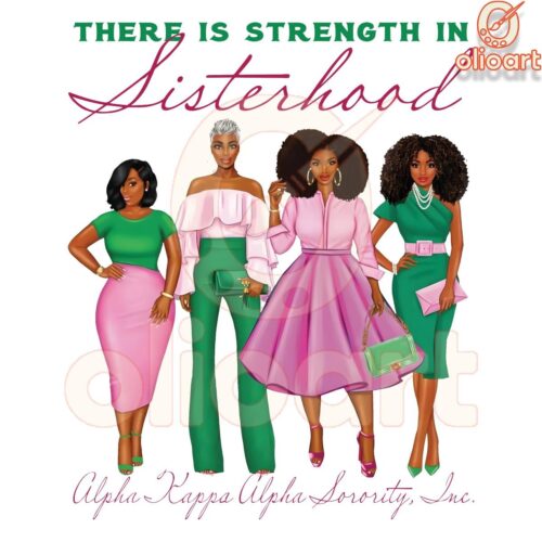 Strength in Sisterhood Alpha Kappa Alpha PNG Design