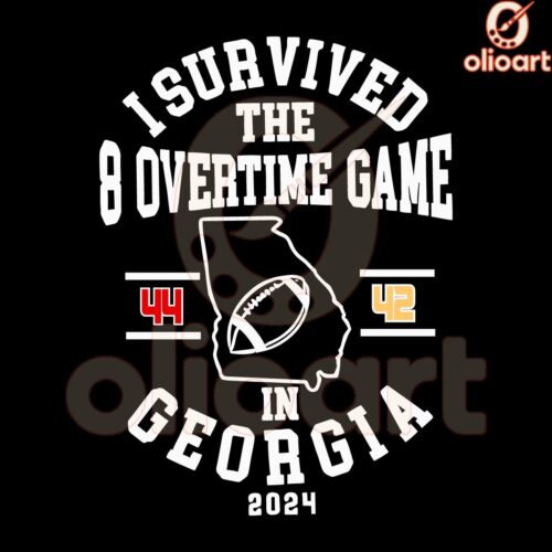 Survived 8 Overtimes Georgia Football Triumph SVG