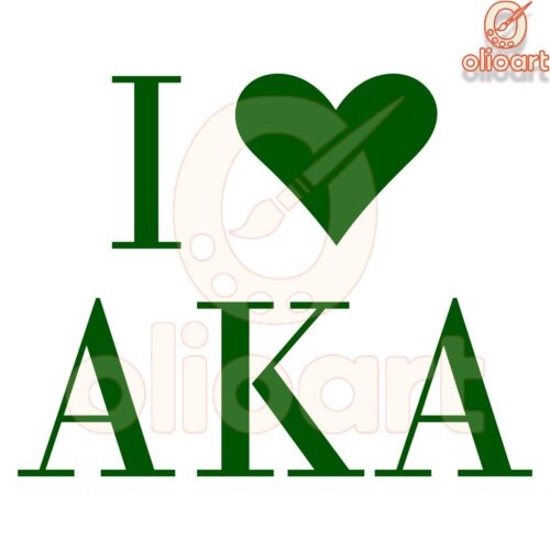 SVG Design I Love Alpha Kappa Alpha AKA Style