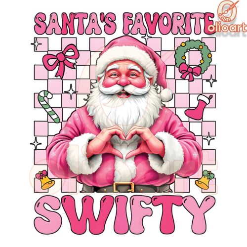 Swiftie Christmas Magic Pink Santa Taylor Swift PNG