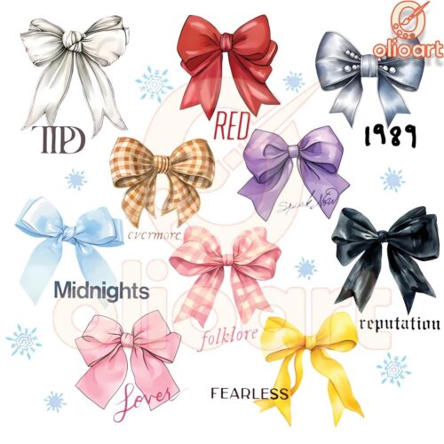 Taylor Swift Christmas Coquette Bow Music Album PNG