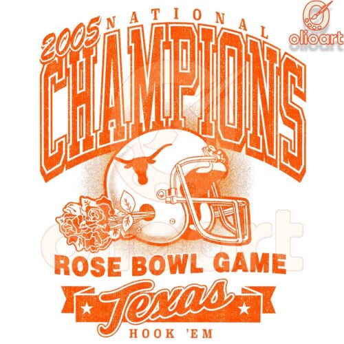 Texas Longhorns Retro Rose Bowl Champions SVG PNG Design