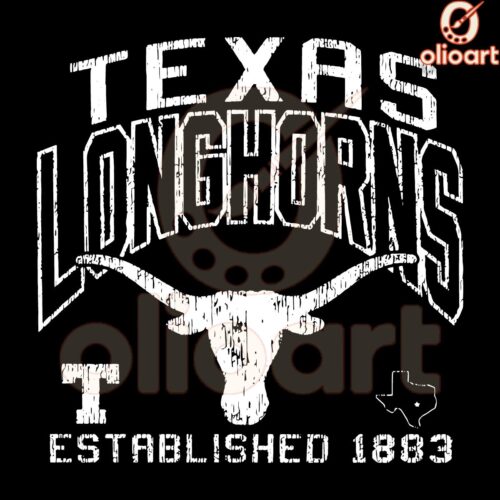 Texas Longhorns Vintage Football Logo SVG Est 1883