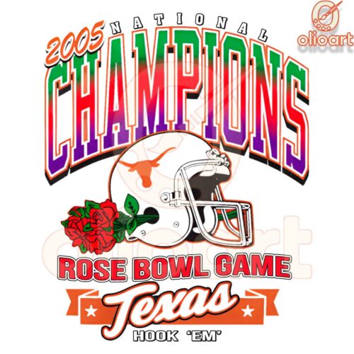 Texas Rose Bowl Champs Vintage Hook Em SVG PNG Design