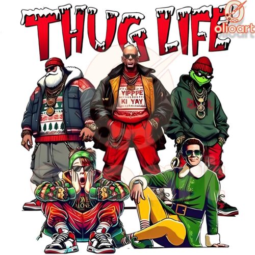 Thug Life Christmas Santa Grinch Kevin Elf PNG Magic