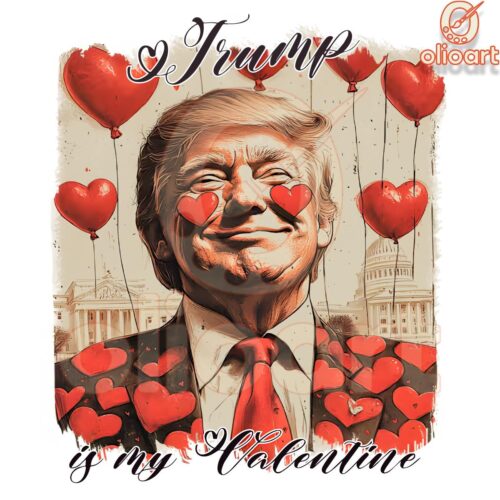 Trump Is My Valentine Retro Style PNG