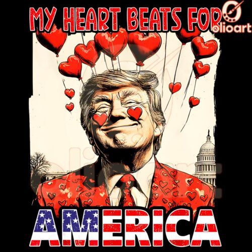 Trump Valentines Day My Heart Beats for America PNG