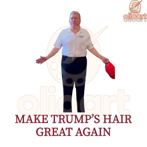 Trumps New Hairdo Make It Great Again Funny PNG Design