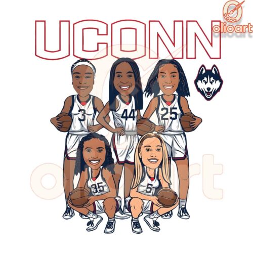 UConn Huskies Womens Basketball Starting Five PNG