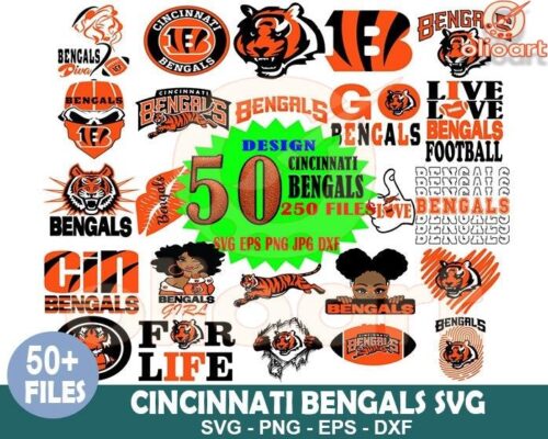 Ultimate Cincinnati Bengals SVG Bundle 50 Epic Designs