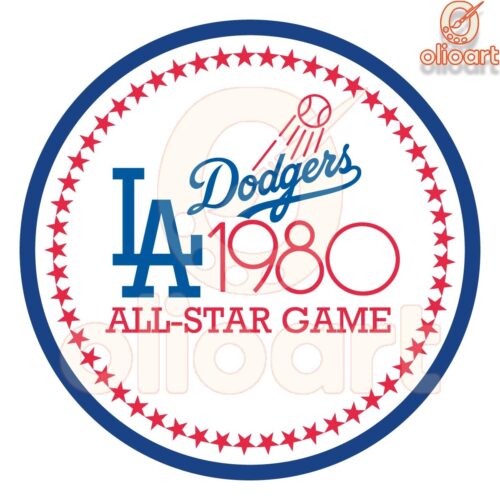 Vintage 1980 AllStar Game SVG LA Dodgers Baseball Design