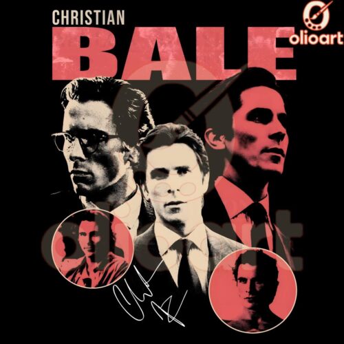 Vintage Christian Bale Autograph PNG Design