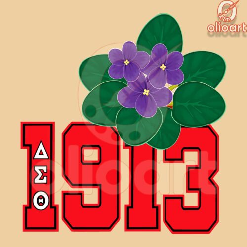 Vintage Delta Sigma Theta 1913 Violet Design PNG