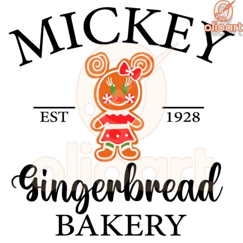 Vintage Mickey Gingerbread Bakery SVG Est 1928